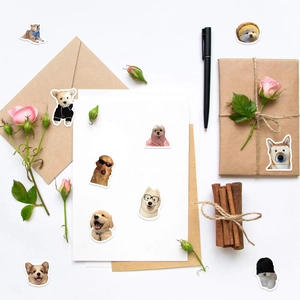 Rotolo di 500 adesivi con cani carini per scrapbooking e chiusura di regali