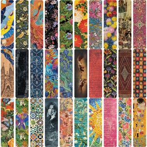 30-piece art oil painting bookmark set with Van Gogh and classical floral designs