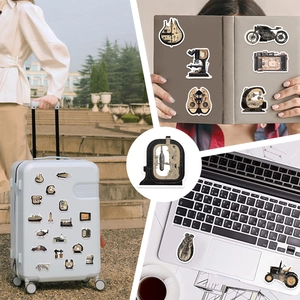 50pcs vintage steampunk industrial stickers for luggage, laptop and guitar decoration