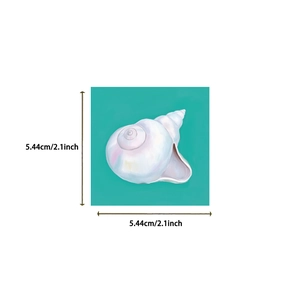 Close-up of a 2.1 inch waterproof seashell sticker for laptops and DIY decoration