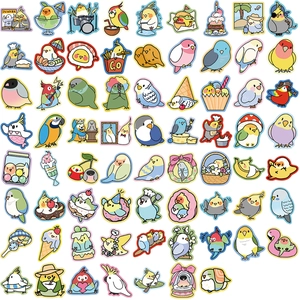 70 adesivi colorati con pappagalli cartoon per decorare laptop e valigie da viaggio