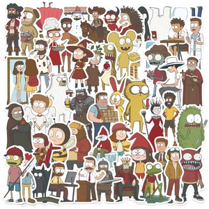 Waterproof PVC Cartoon Character Stickers For Laptop Guitar Luggage DIY Decorative Doodle Stickers Set For Kids Adults