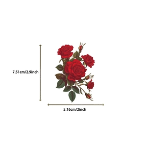 50 pieces of vintage red rose PET stickers for DIY crafts and luggage decoration