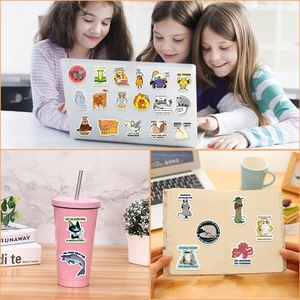 50 pieces of funny animal graffiti stickers for laptops and guitars with waterproof finish