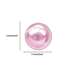 Detail showing a 2-inch pink aesthetic pearl sticker with precise size measurements