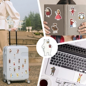 50pcs waterproof cartoon stickers for laptop, guitar, and luggage decoration