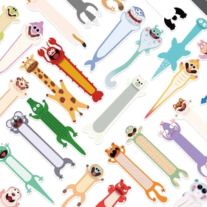 Set van geïllustreerde dierenbladwijzers met krokodil en giraf voor creatief dagboek