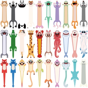 Set van 30 creatieve cartoon dierlijke bladwijzers met katten panda's en haaien op wit