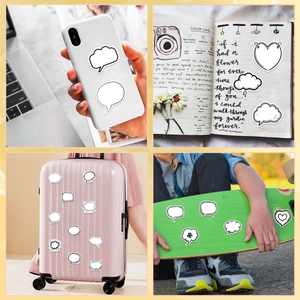 50Pcs black and white bubble graffiti stickers for DIY laptop and luggage decoration