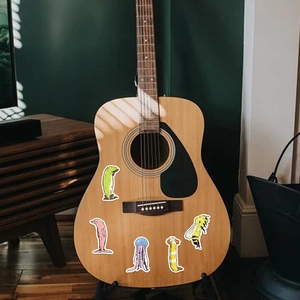 50pcs long creative animal stickers for guitar and laptop DIY waterproof decoration