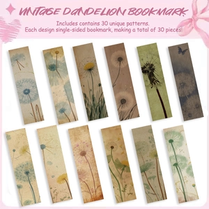 Σετ 30 vintage σελιδοδείκτες με πικραλίδα για scrapbooking και δημιουργική διακόσμηση