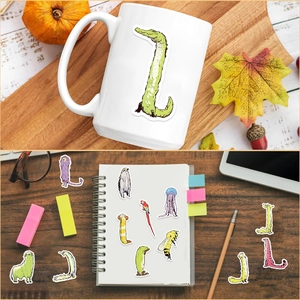 Waterproof cartoon animal stickers on a mug and laptop for creative DIY decoration
