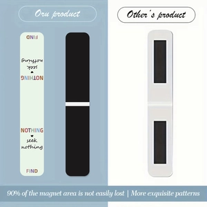 Detail showing full 90 percent magnetic coverage on folding bookmarks versus partial magnets