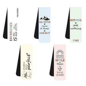 Inspirational English Quotes Magnetic Bookmarks Folding Magnet Page Marker Minimalist Landscape Pattern For Students Office Stationery Gift