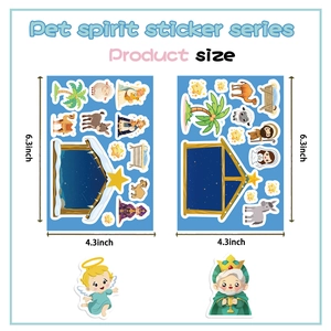 Religious Jesus birth scene sticker set for kids DIY crafts and scrapbooking decor