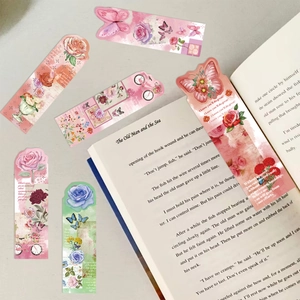 Set of 30 vintage butterfly bookmarks with floral designs and inspirational quotes