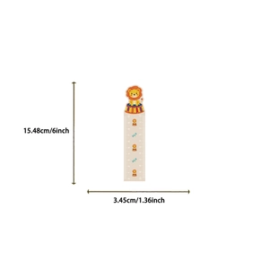 Detail van circus leeuw bladwijzer met 15cm schaalverdeling en exacte afmetingen