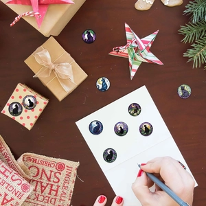500pcs cat and moon sticker roll with stained glass patterns for journals and gifts