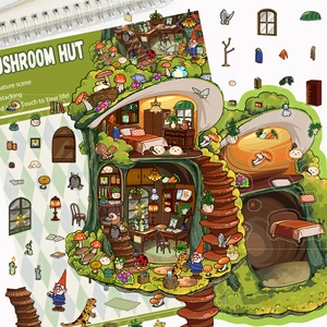 Autocollants 3D Maison Champignon pour scrapbooking DIY et décoration de conte de fées