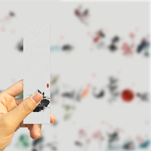 Chinese ink painting bookmarks with traditional lotus and bird art on premium paper