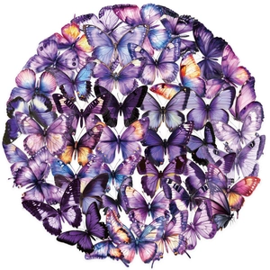 Disposition circulaire de stickers papillons vintage violets pour le scrapbooking