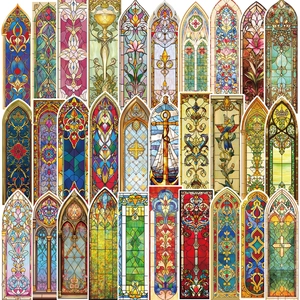 Baroque Stained Glass Church Window Paper Bookmarks Vintage Gothic Decorative Reading Cards For Art Lovers DIY Decoration