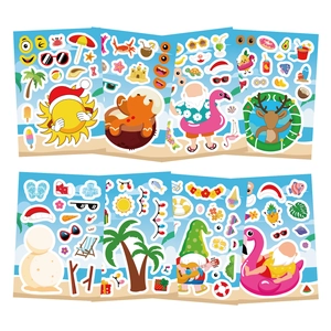 Lot de 8 autocollants de Noël Hawaï imperméables pour carnets DIY et coques de téléphone