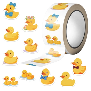 500pcs roll of cute yellow duck cartoon stickers for scrapbooking and DIY decoration