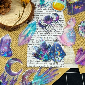 50 stuks transparante magische heks stickers met holografisch lasereffect voor DIY