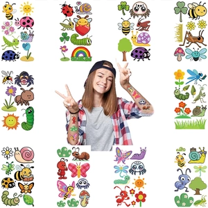 Set of 10 waterproof cartoon insect temporary tattoos for children party gifts