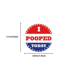 Detailed view of a 2-inch waterproof Prank Meme sticker featuring I POOPED TODAY text