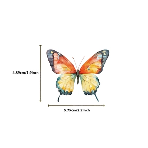 Vue détaillée de la taille d'un autocollant papillon en PET imperméable de 5,75 cm pour scrapbooking
