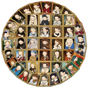 Autocollants de Dessins Animés de Peintures Célèbres du Monde Imperméable PVC Version Q Décalcomanies d'Art Pour Ordinateur Guitare Bagages Décoration DIY