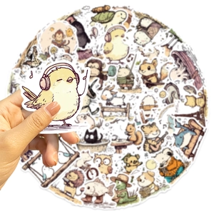 Lot de 50 autocollants animaux mignons pour décorer les ordinateurs, stickers étanches