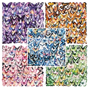 Autocollants Papillon en PET Transparents Imperméables pour Scrapbooking Journaling DIY Arts Artisanat Décalcomanies Esthétiques Décoratives