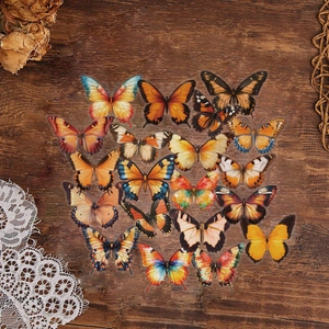 Lot d'autocollants papillons vintage en PET pour scrapbooking et décoration étanche