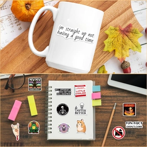 Pack of 100 funny prank meme waterproof stickers for laptop, guitar and luggage DIY