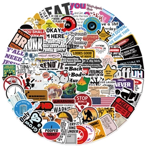 Detailed collection of funny waterproof PVC meme stickers for laptops and luggage DIY