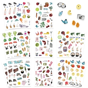 8 pack Korean style waterproof DIY decorative stickers for planner and phone cases