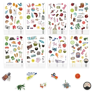 Set of 8 waterproof Korean style DIY stickers for journals and phone case decoration