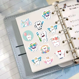 500er Rolle süße Cartoon-Zahn-Aufkleber für Scrapbooking und dekorative Umschlagversiegelung