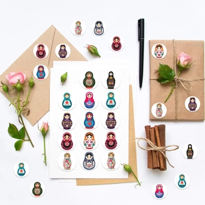500pcs Russian Nesting Doll stickers roll for scrapbooking and envelope sealing