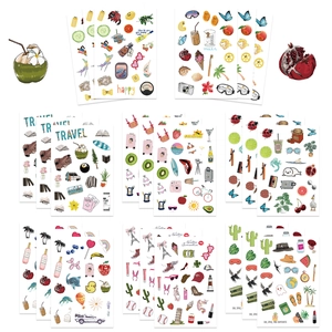 Korean Style Daily Planner Stickers Waterproof PVC Hand Drawn Travel Food Landmark Decorative Stickers For Scrapbooking DIY Craft