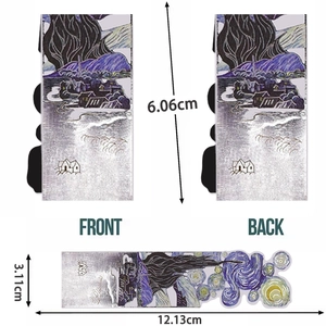 Artistic magnetic bookmark set with Van Gogh Starry Night and landscape patterns
