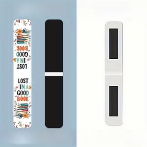 Detail of magnetic bookmark showing full magnetic back and lost in a good book design