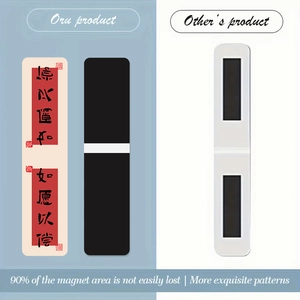 Detail of magnetic bookmark showing large magnetic surface versus standard small magnets