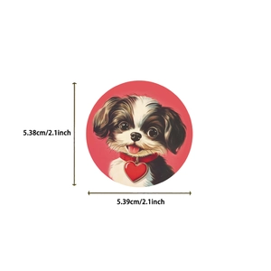 Cute puppy PET sticker with vintage aesthetic design for DIY crafts and luggage decor