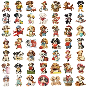 Set of 50 vintage American cartoon dog stickers in waterproof PET for scrapbooking