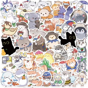 Cute Hand Drawn Animal Stickers PVC Waterproof Graffiti Decals For Laptop Suitcase iPad DIY Decorative Stickers For Kids
