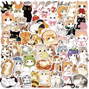 Cartoon Cute Cat Stickers Waterproof PVC Vinyl Decals For Laptop Luggage iPad DIY Decorative Cat Lovers Gift